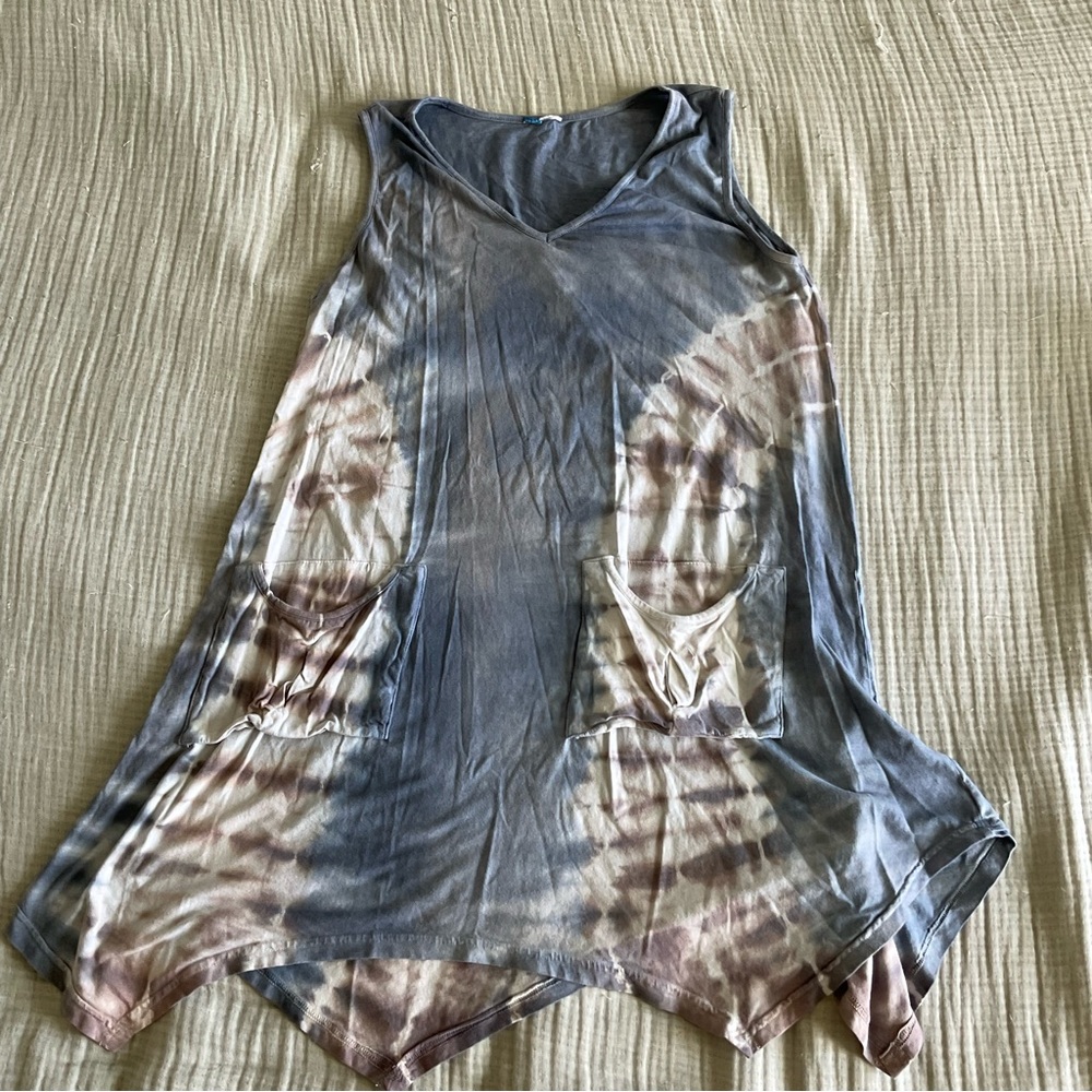 Vintage Blue and Grey Tie Die Dress